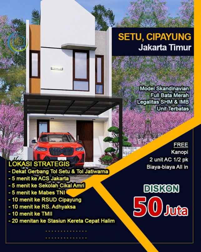 dijual rumah setu cipayung