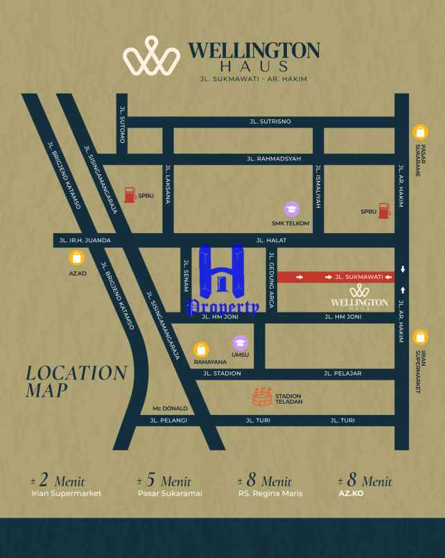 dijual rumah wellington haus jalan