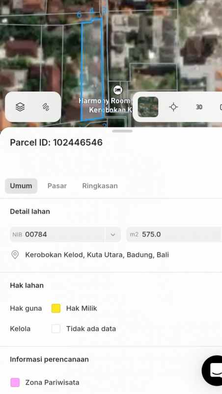 dijual tanah batu beliq