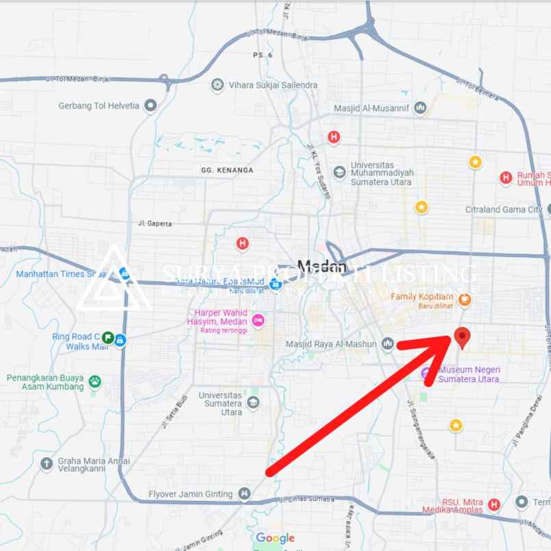 dijual tanah dan bangunan jalan bromo medan area