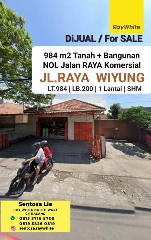 dijual tanah jalan raya wiyung