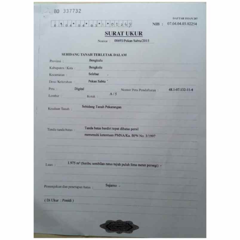 dijual tanah jl alfalah i bumi ayu raya
