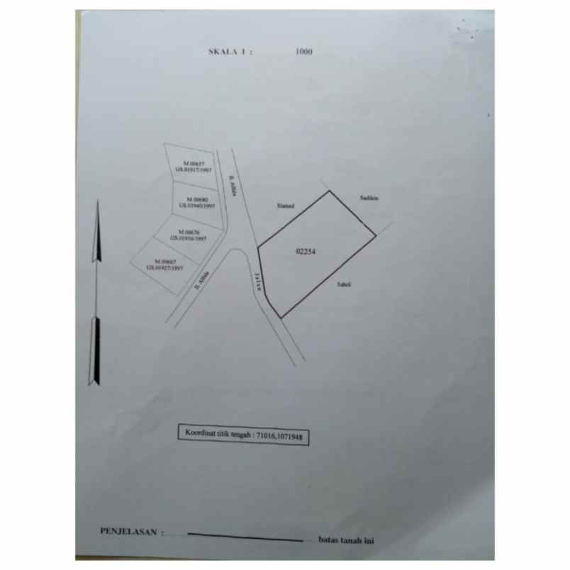 dijual tanah jl alfalah i bumi ayu raya