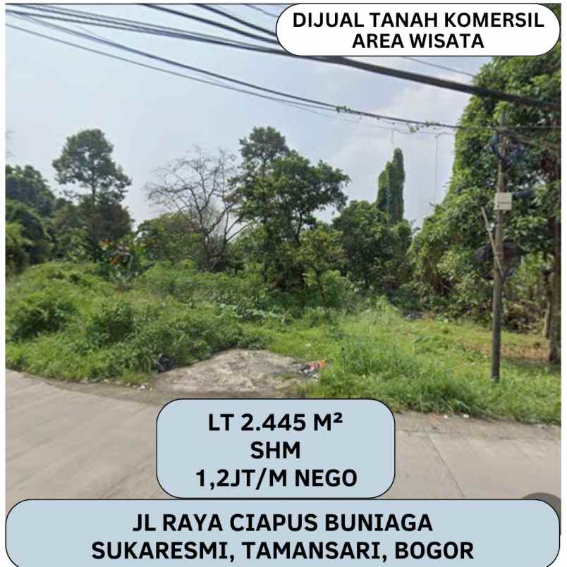 dijual tanah jl raya ciapus buniaga