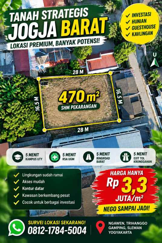 dijual tanah ngawen trihanggo gamping