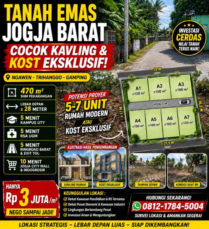 dijual tanah ngawen trihanggo gamping