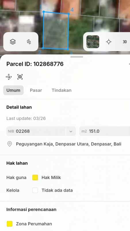 dijual tanah peguyangan