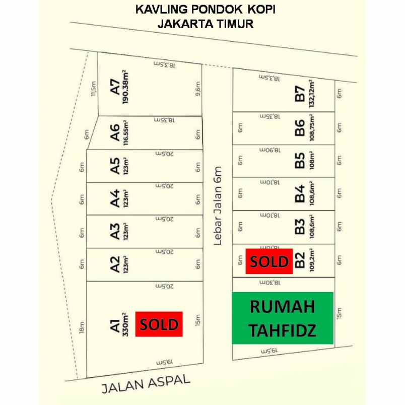 dijual tanah pondok kopi