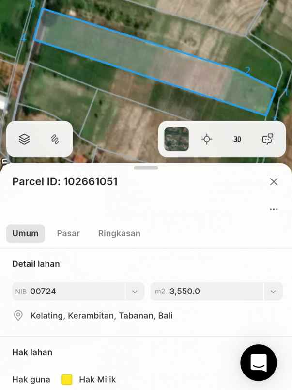 dijual tanah raya kerambitab