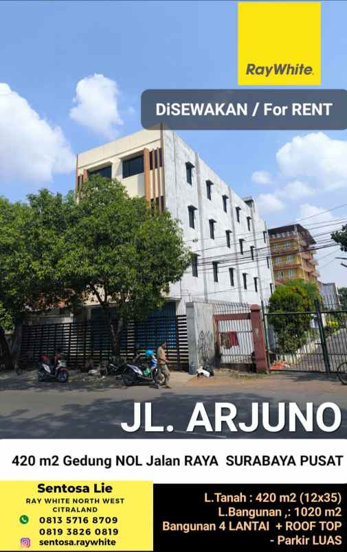 disewakan ruko gudang kantor jalan arjuno