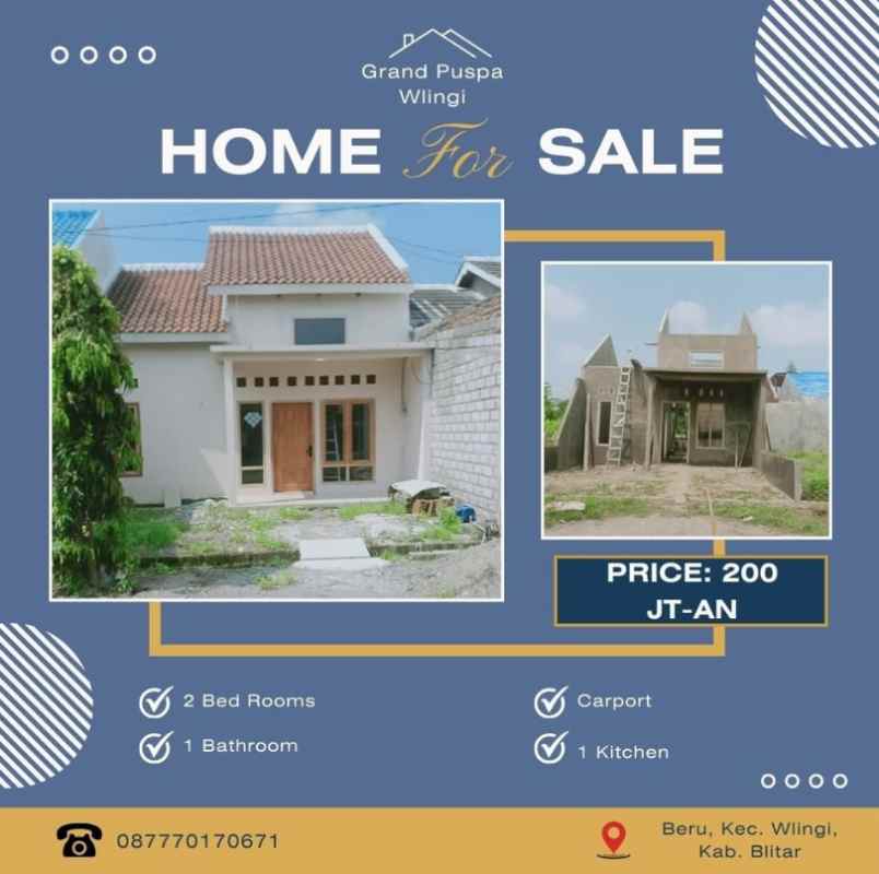 jual rumah wlingi 200 juta an akses mudah 0 jalan raya