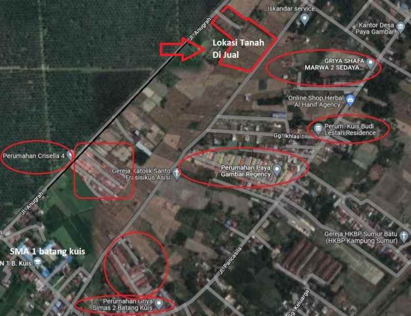 jual tanah shm batang kuis dekat bandara kuala namu