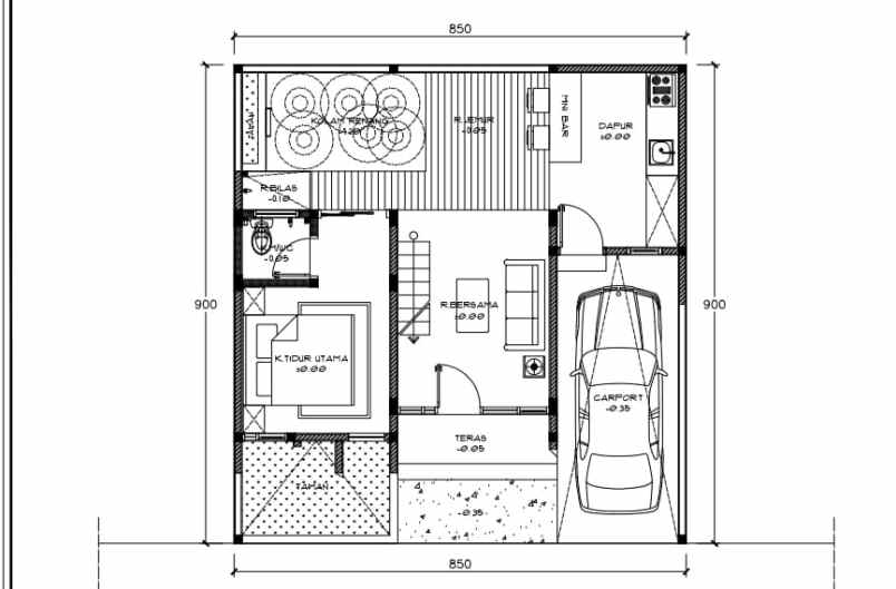 kolam renang pribadi di belakang umy