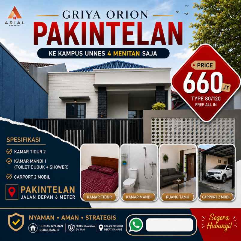 rumah baru siap huni nempel jalan aspal shm ready