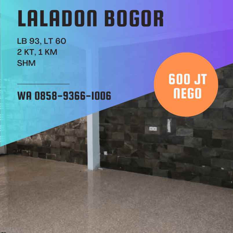 rumah bogor ciomas laladon 2 lantai siap huni