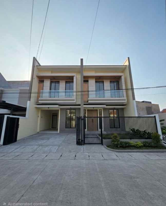 rumah dharmahusada indah new minimalis row 3 5 mobil