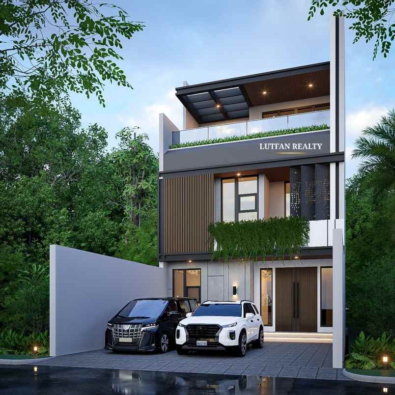 rumah modern kontemporer dalam komplek