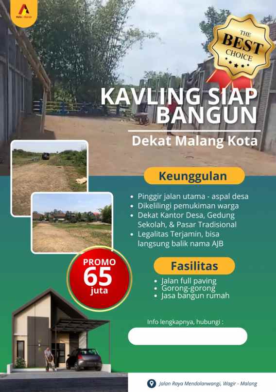 tanah kavling dekat kota malang bisa kredit