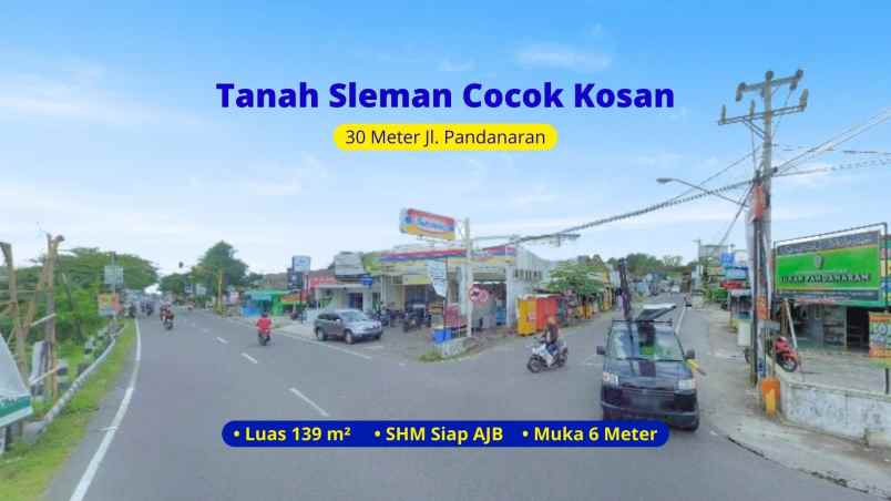 tanah kost 300 jt an dekat uii 30 meter jl pandanaran
