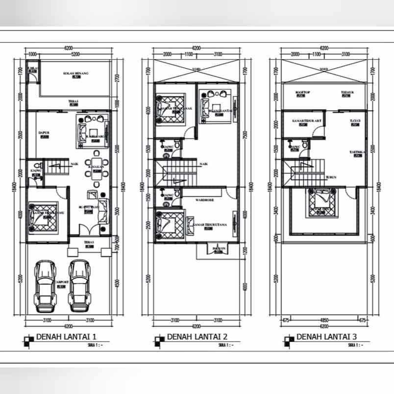 townhouse at jagakarsa jaksel 3 lantai kolam renang