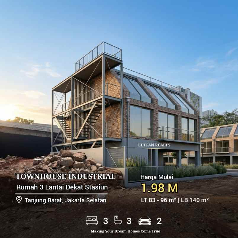 townhouse industrial tanjung barat dekat stasiun