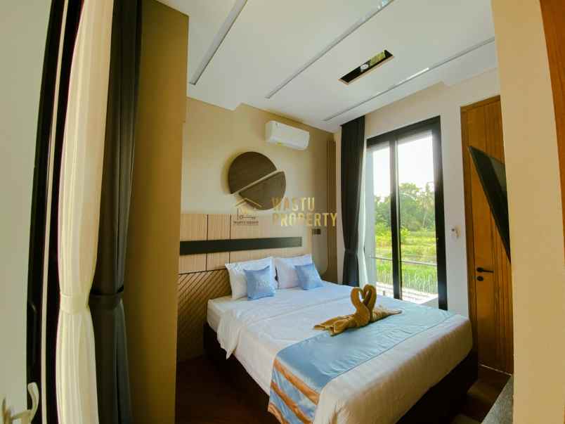 villa modern private pool view sawah gunung merapi