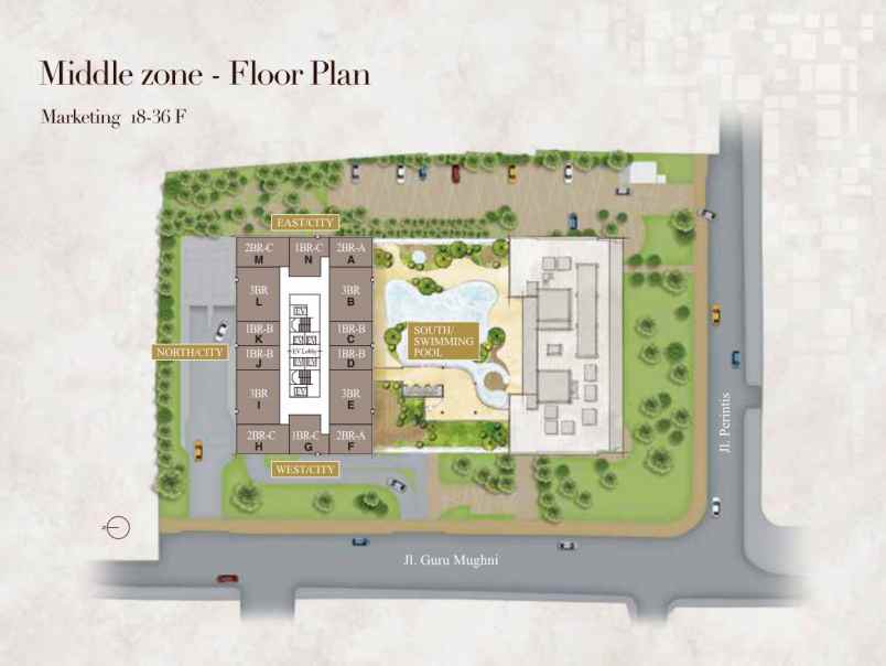 branz mega kuningan 3br semi furnished