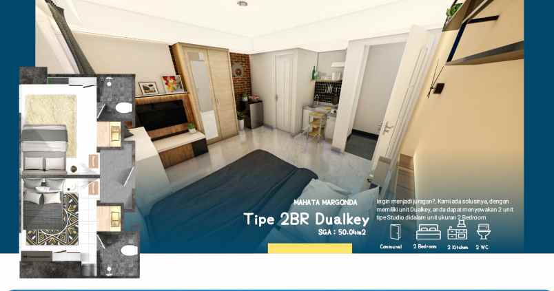 dijual apartemen kemiri muka beji depok