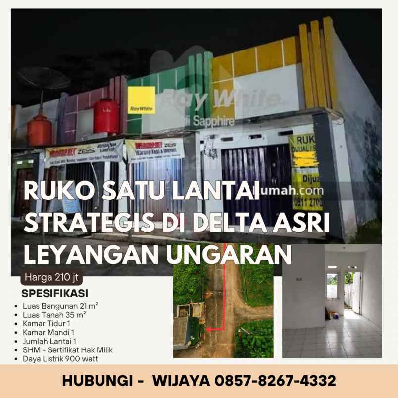 dijual ruko gudang kantor delta asri leyangan
