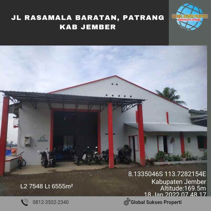 dijual ruko gudang kantor jalan rasamala baratan