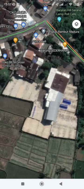 dijual ruko gudang kantor jalan rasamala baratan