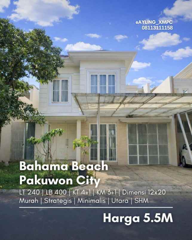 dijual rumah bahama beach palm beach