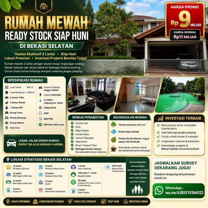 dijual rumah bekasi selatan