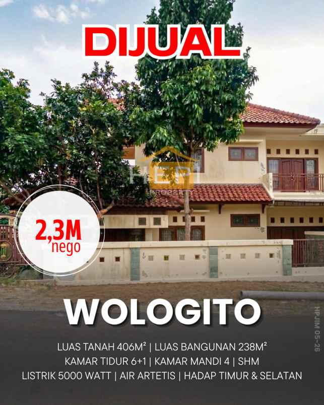 dijual rumah besar di wologito semarang barat