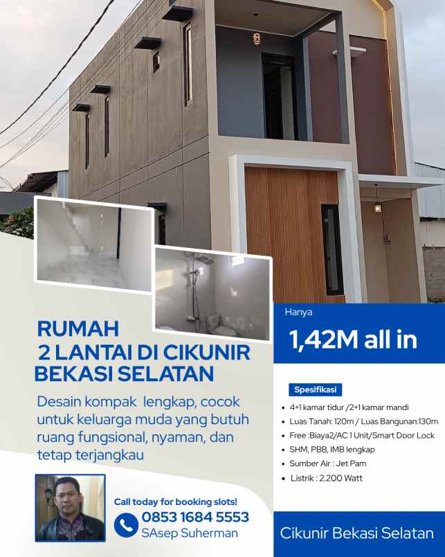 dijual rumah cikunir bekasi selatan