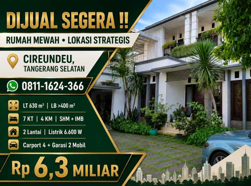 dijual rumah cireundeu ciputat timur