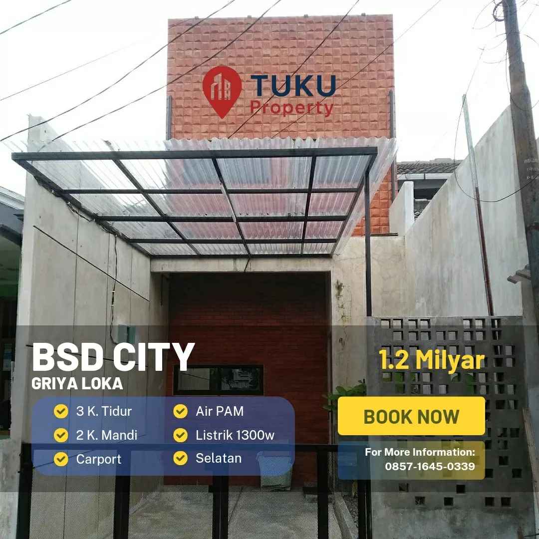 dijual rumah griya loka 1 1 bsd