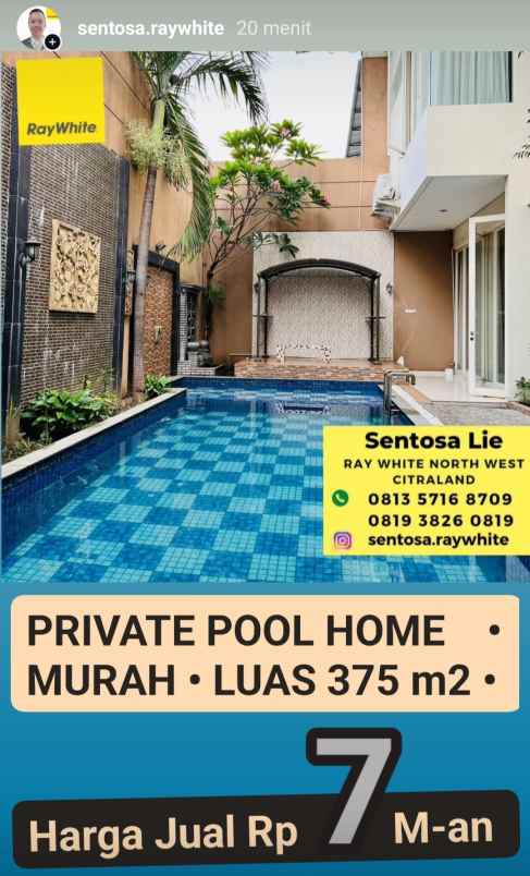 dijual rumah jalan bukit golf