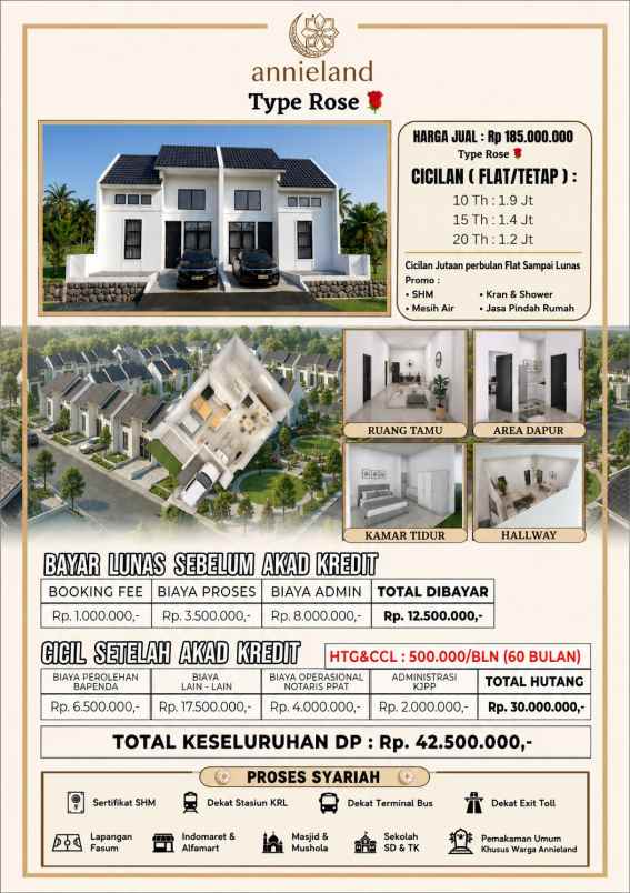 dijual rumah jalan raya megu cisoka