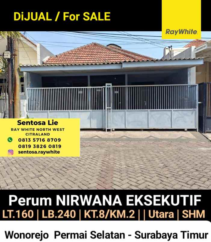 dijual rumah jalan wonorejo utara