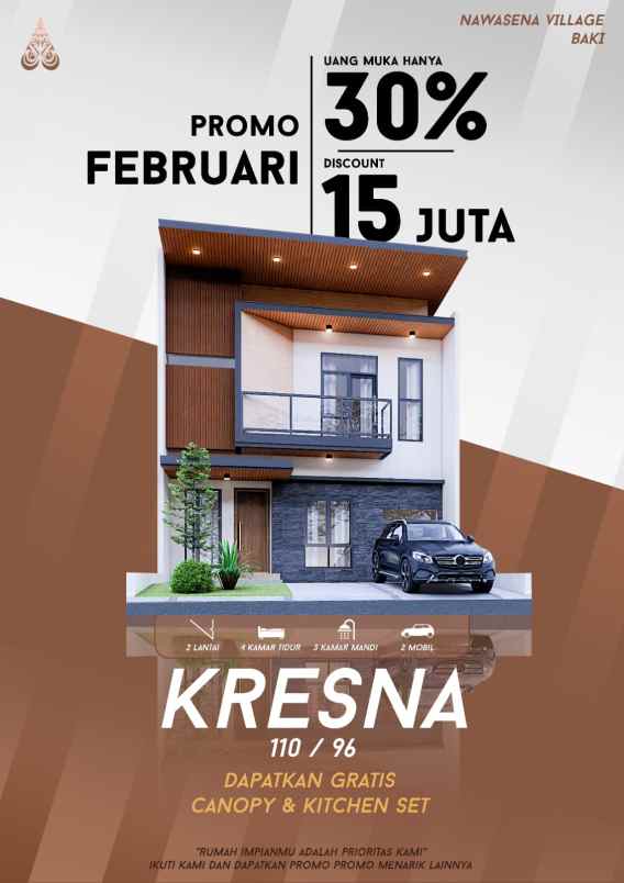 dijual rumah jl oven sari solo baru