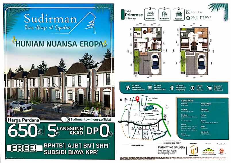 dijual rumah jl sudirman pd jaya kec