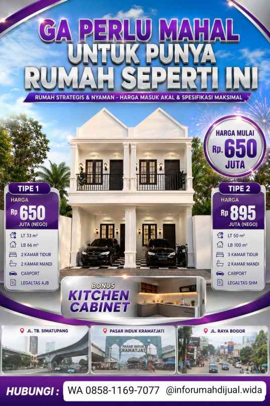 dijual rumah kramat jati
