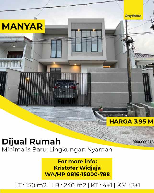 dijual rumah manyar tirtoasri manyar