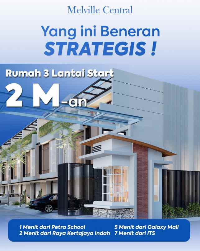 dijual rumah melville central manyar
