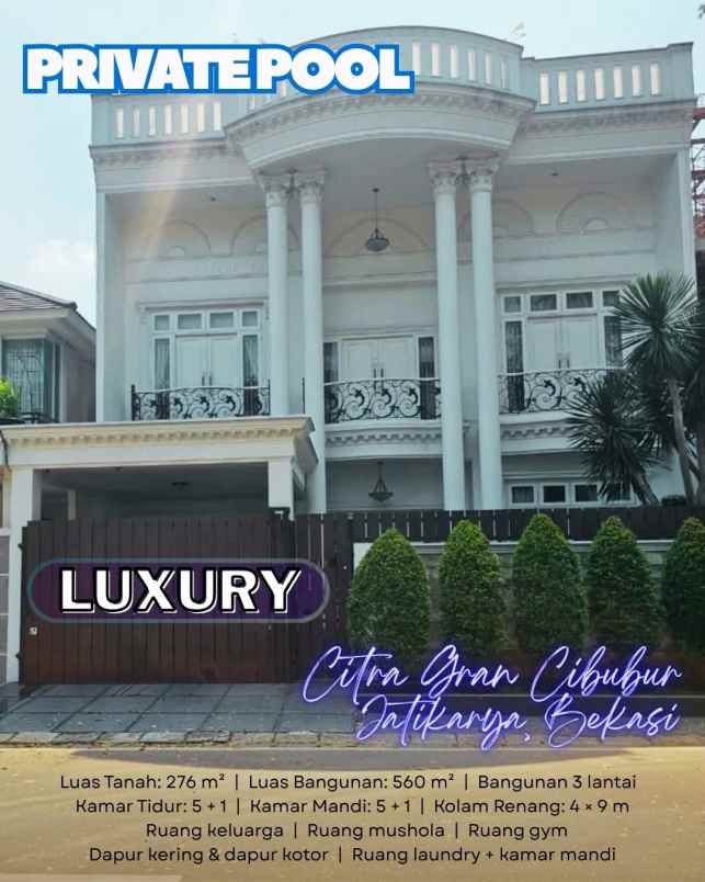 dijual rumah mewah di citra grand cibubur
