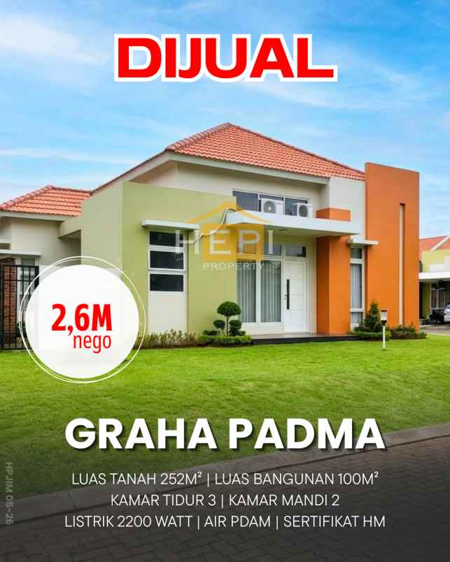 dijual rumah minimalis graha padma semarang barat