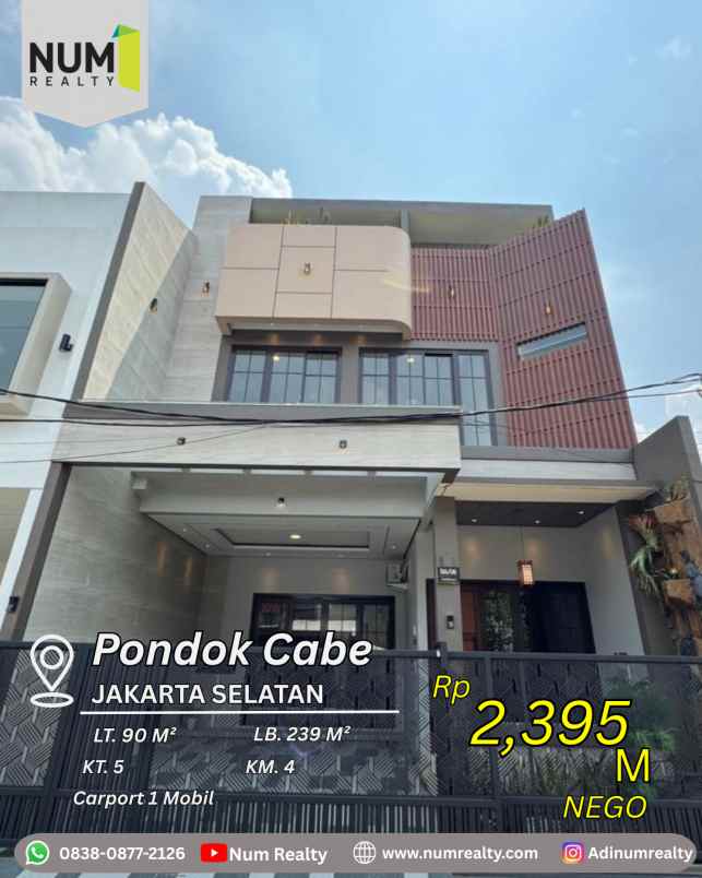 dijual rumah pondok cabe