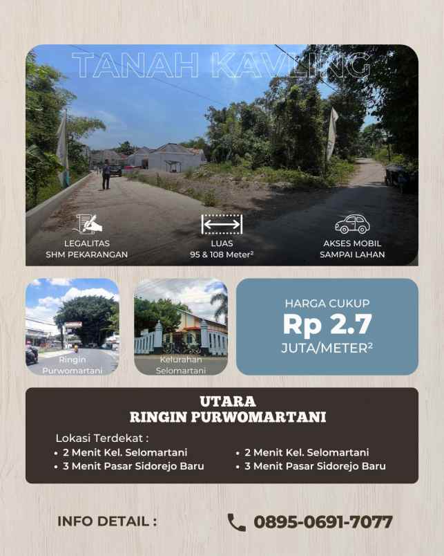 dijual tanah dawung utara kelurahan