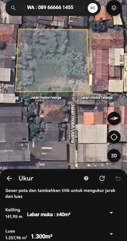 dijual tanah jalan salembaran kosambi